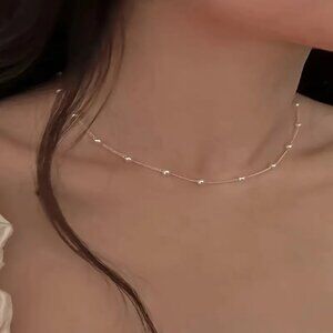 Vintage Baroque Style Faux Pearl Collarbone Necklace